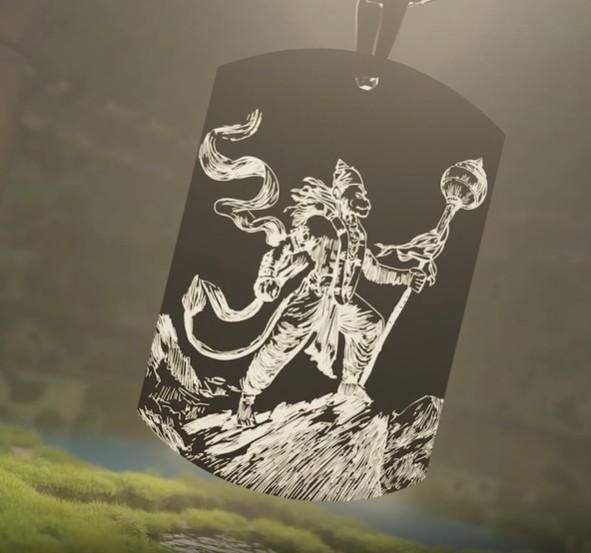 Hanuman Godform Pendant with Chain