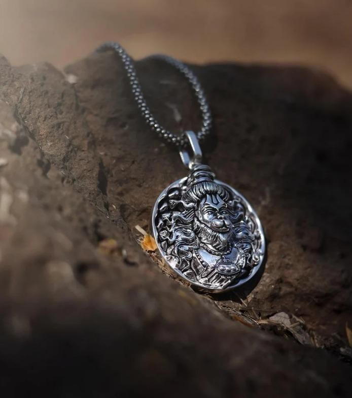 Hanuman Pendant Oxodaised Chain